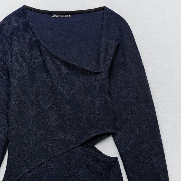 COPY - ZARA | Cut Out Jacquard Dress - Picture 6 of 8